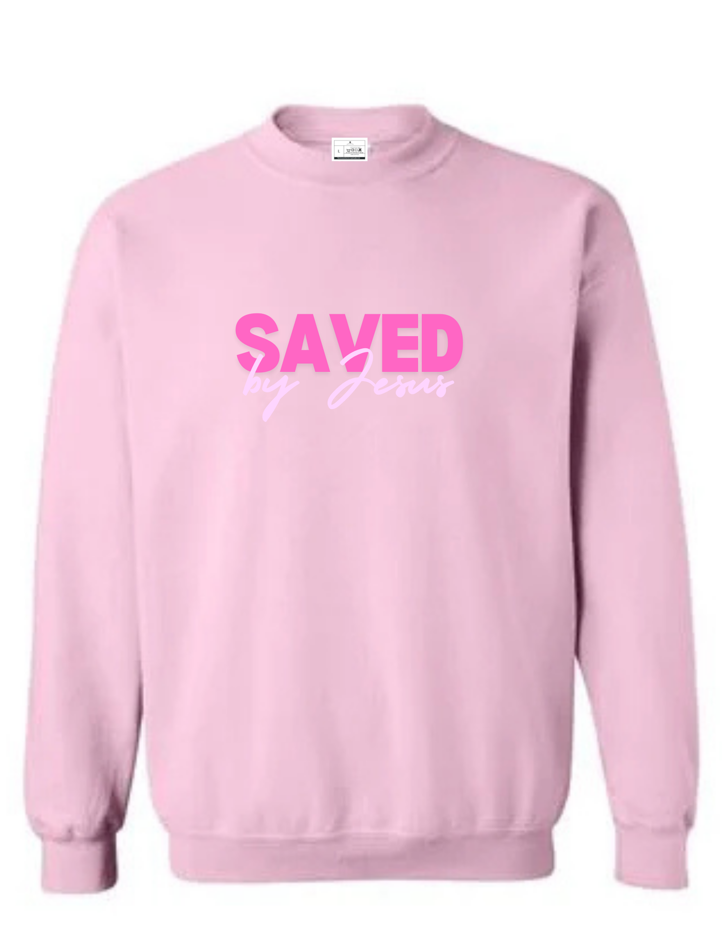 New! PINK SAVED BY JESUS SWEATSHIRT