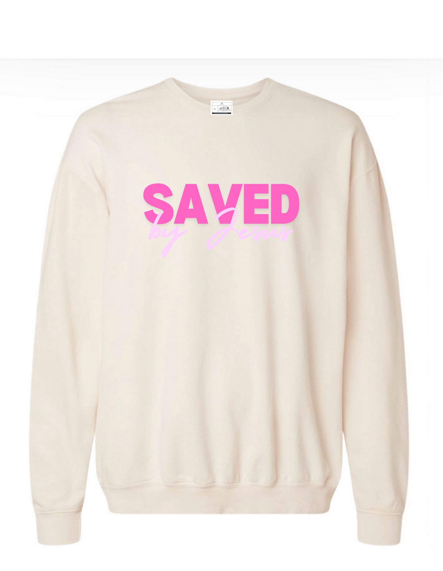 New! PINK SAVED BY JESUS SWEATSHIRT